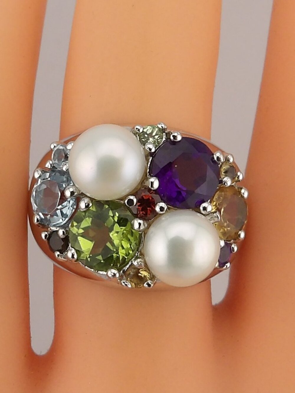 Ross Simons Sterling Silver Cluster Ring